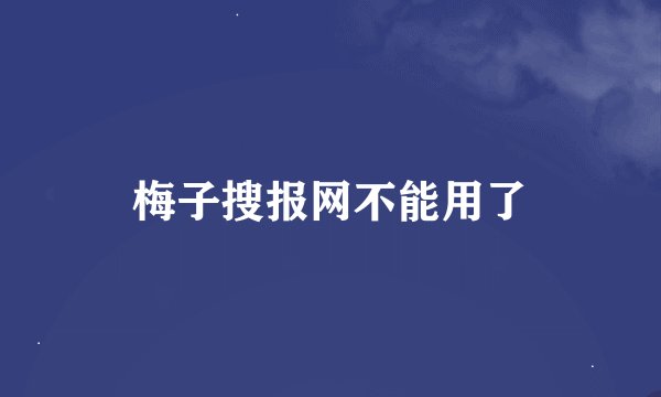 梅子搜报网不能用了