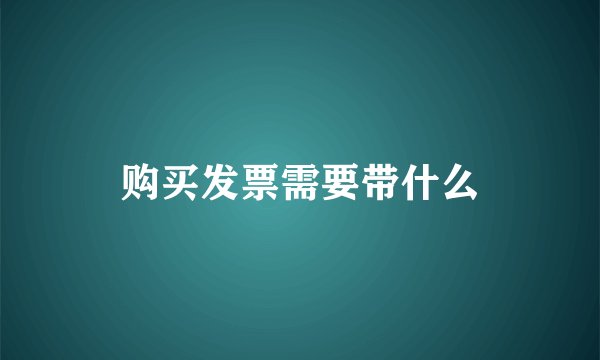 购买发票需要带什么