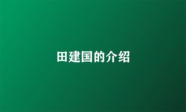 田建国的介绍