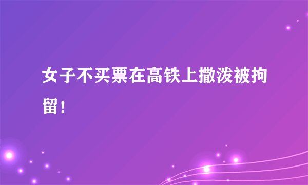 女子不买票在高铁上撒泼被拘留！