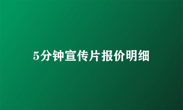 5分钟宣传片报价明细