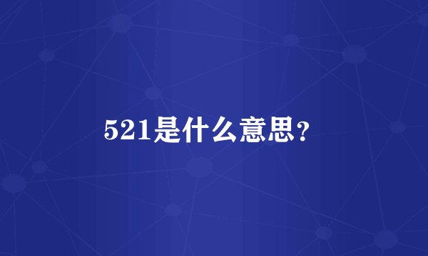 521是什么意思？
