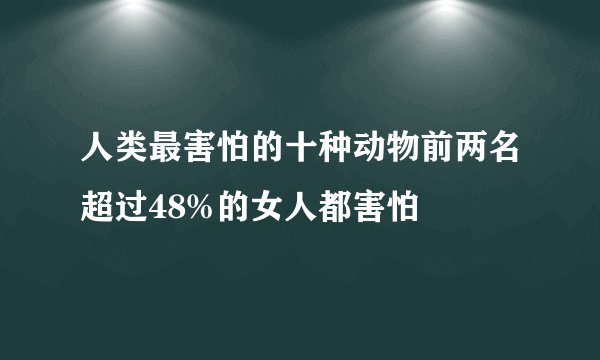 人类最害怕的十种动物前两名超过48%的女人都害怕