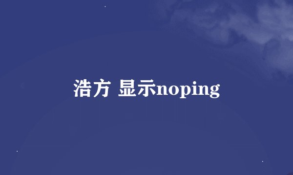 浩方 显示noping