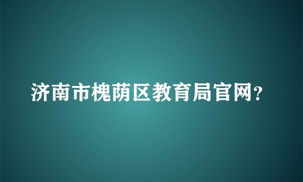 济南市槐荫区教育局官网？