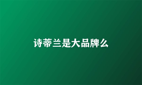 诗蒂兰是大品牌么
