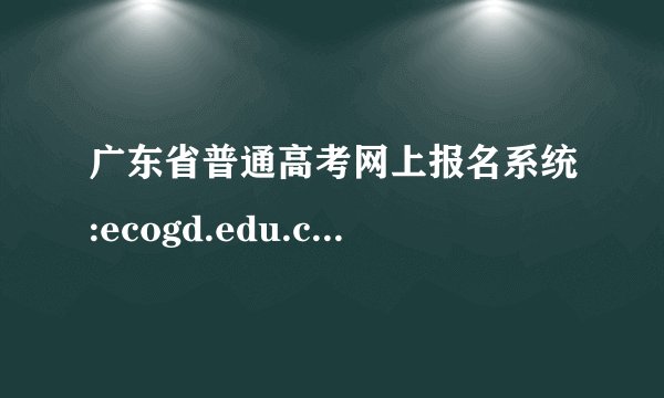 广东省普通高考网上报名系统:ecogd.edu.cn/bm今天有考生打开过吗？