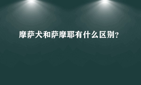 摩萨犬和萨摩耶有什么区别？