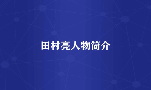 田村亮人物简介