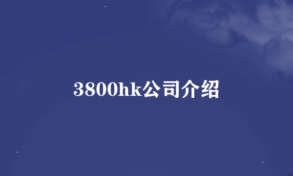 3800hk公司介绍