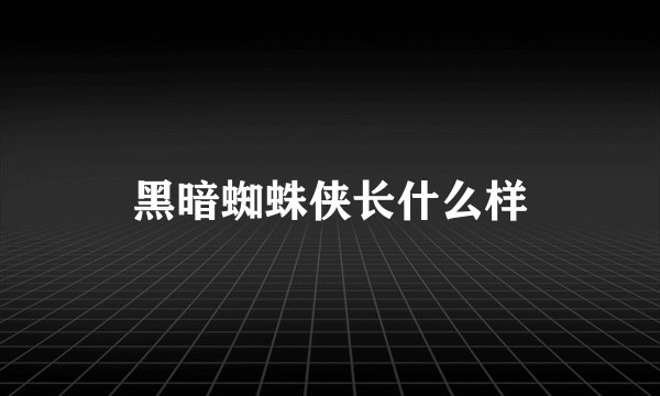 黑暗蜘蛛侠长什么样