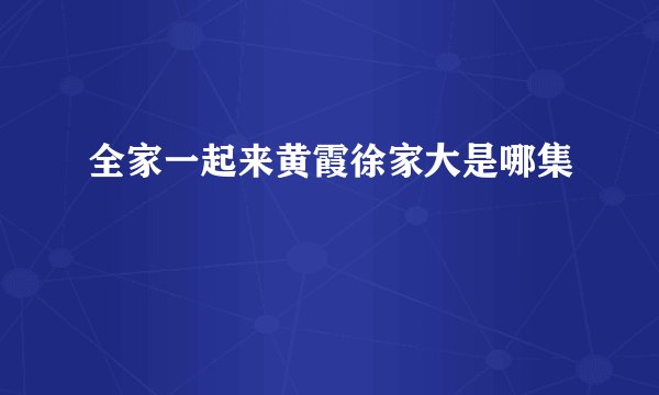 全家一起来黄霞徐家大是哪集