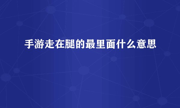 手游走在腿的最里面什么意思