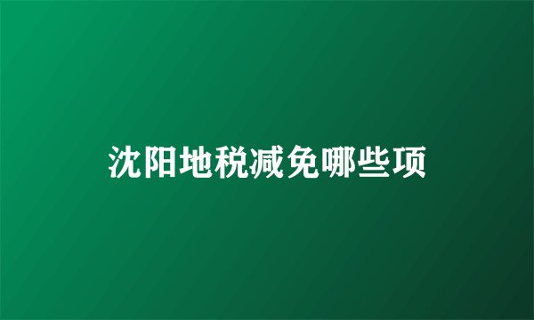 沈阳地税减免哪些项