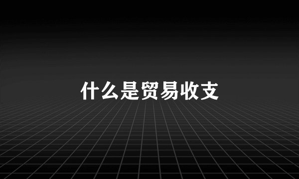 什么是贸易收支