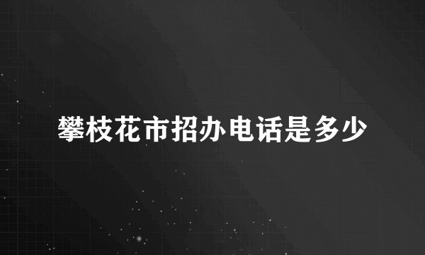 攀枝花市招办电话是多少