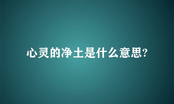 心灵的净土是什么意思?
