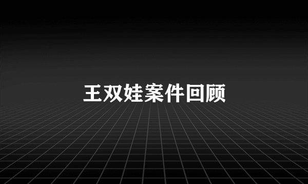 王双娃案件回顾