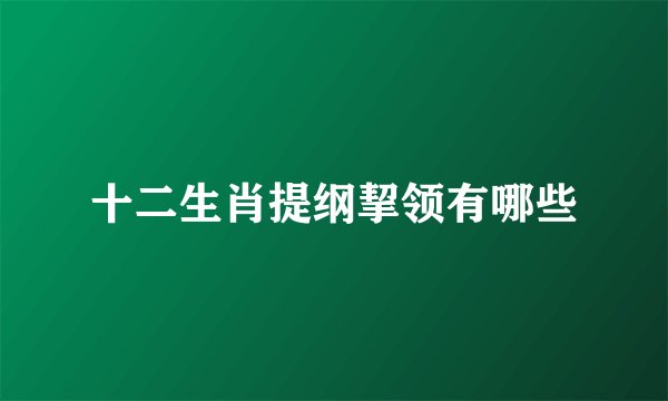 十二生肖提纲挈领有哪些