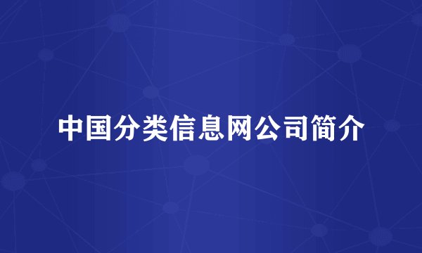 中国分类信息网公司简介