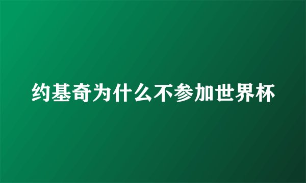 约基奇为什么不参加世界杯