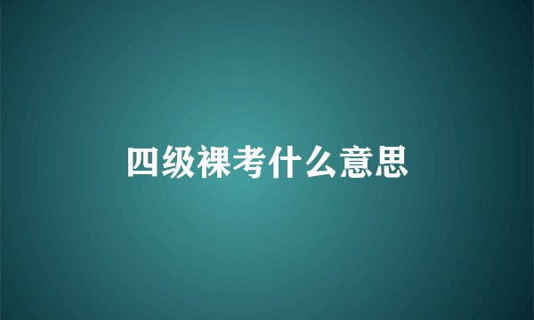 四级裸考什么意思