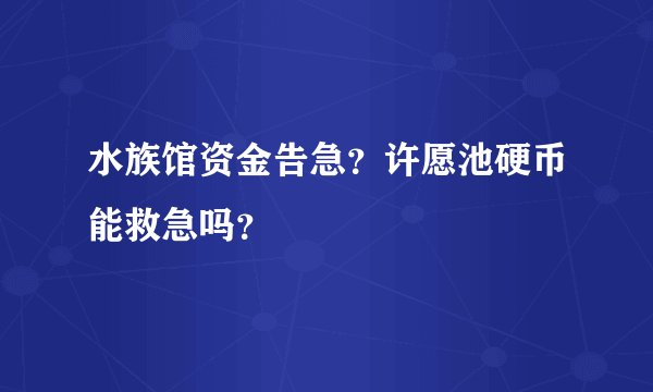水族馆资金告急？许愿池硬币能救急吗？