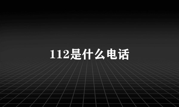 112是什么电话
