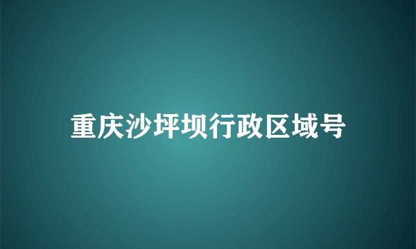重庆沙坪坝行政区域号