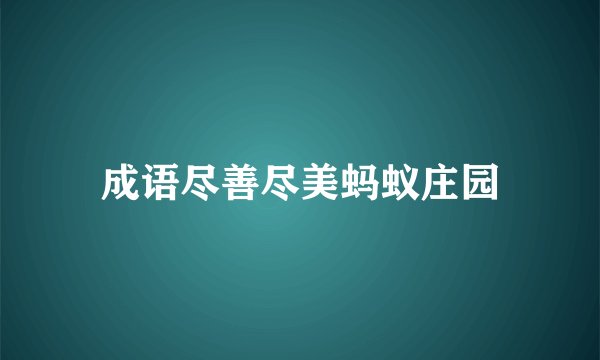 成语尽善尽美蚂蚁庄园