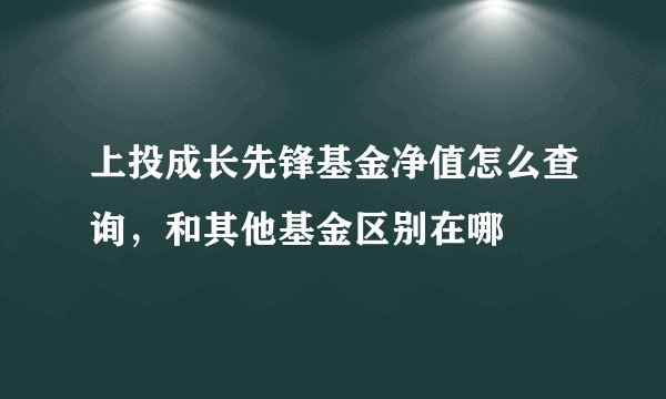 上投成长先锋基金净值怎么查询，和其他基金区别在哪