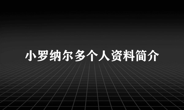 小罗纳尔多个人资料简介