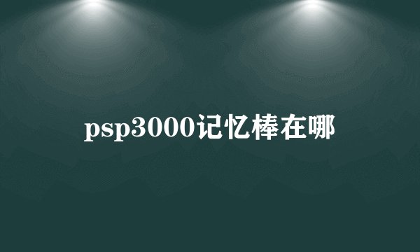 psp3000记忆棒在哪