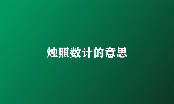 烛照数计的意思