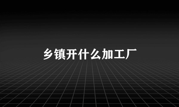 乡镇开什么加工厂