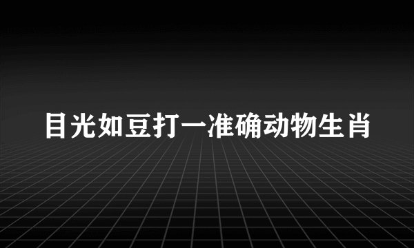 目光如豆打一准确动物生肖