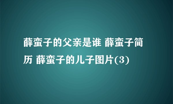 薛蛮子的父亲是谁 薛蛮子简历 薛蛮子的儿子图片(3)