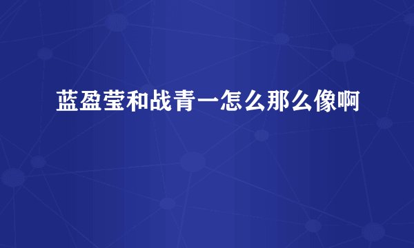 蓝盈莹和战青一怎么那么像啊