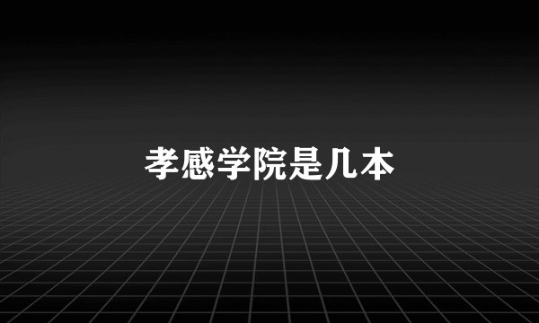 孝感学院是几本