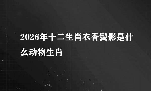2026年十二生肖衣香鬓影是什么动物生肖