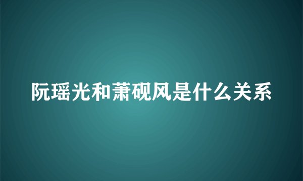 阮瑶光和萧砚风是什么关系