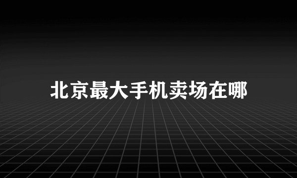 北京最大手机卖场在哪