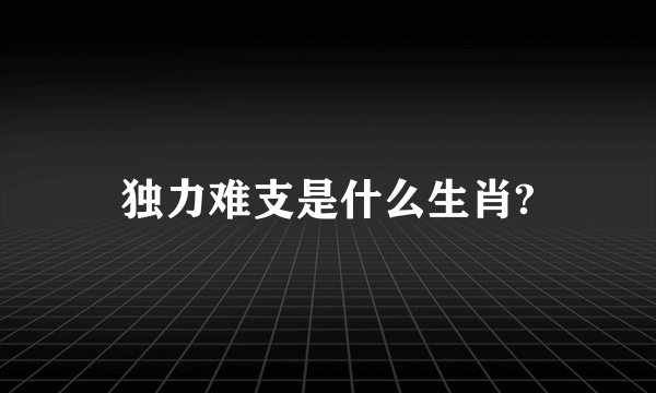 独力难支是什么生肖?