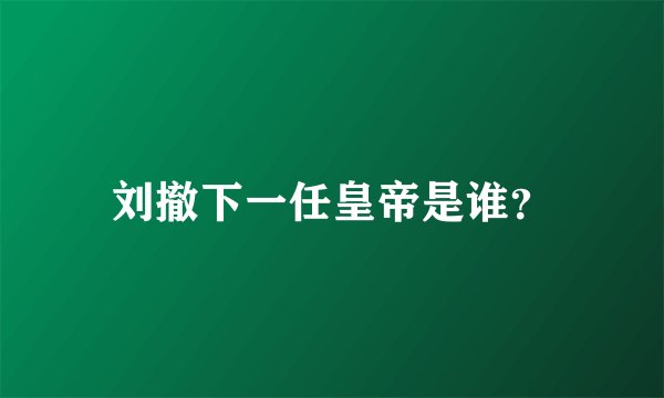 刘撤下一任皇帝是谁？