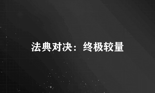 法典对决：终极较量