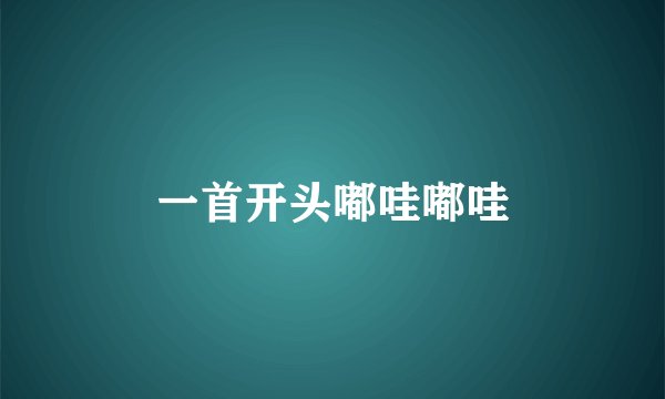 一首开头嘟哇嘟哇