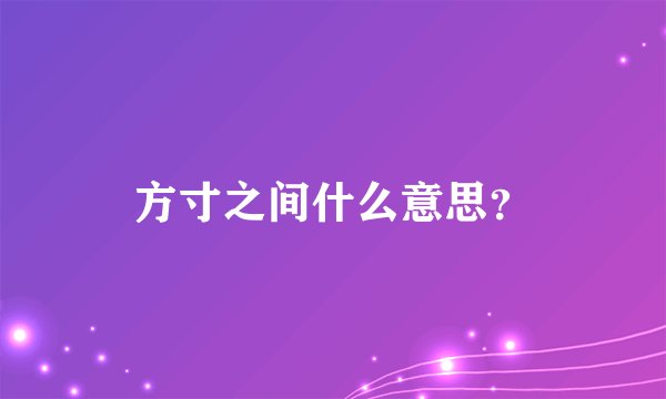 方寸之间什么意思？