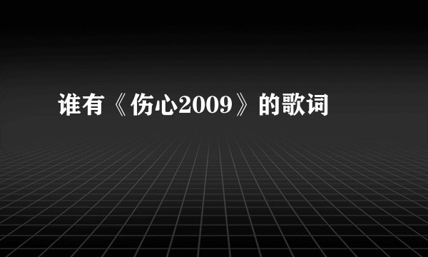谁有《伤心2009》的歌词