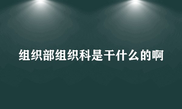 组织部组织科是干什么的啊
