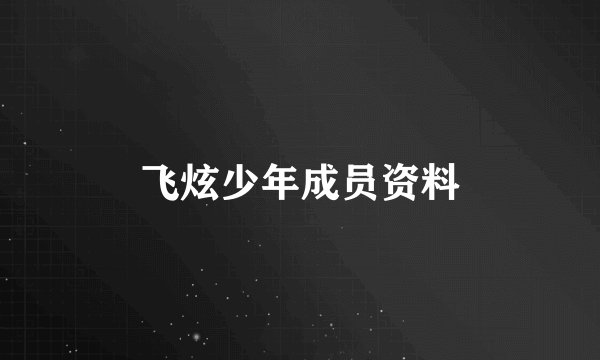 飞炫少年成员资料